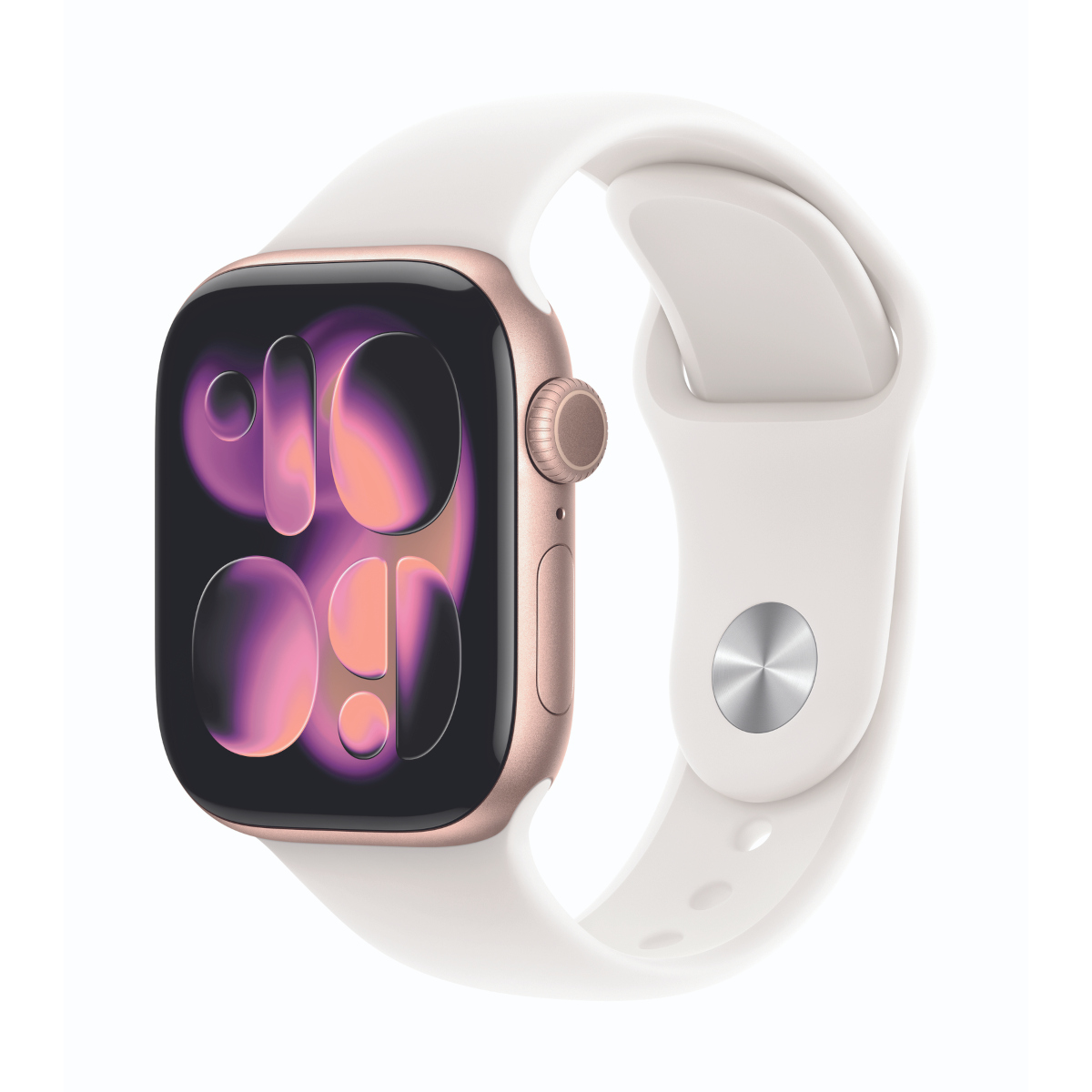 Apple Watch Series 11  42mm Roségold Aluminium Gehäuse mit Blassrosa Sport Band - S/M