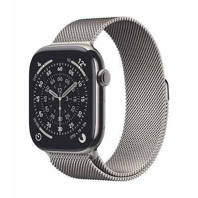 Apple Watch Series 11 Cellular 46mm Natur Titan Gehäuse mit Natur Milanaise Armband - S/M