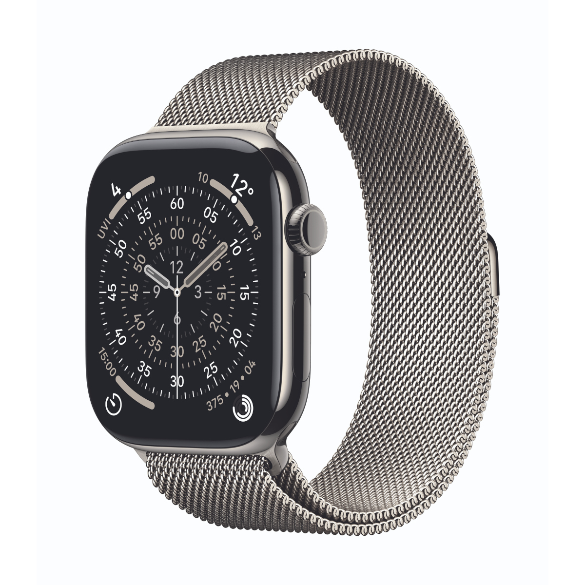Image of Apple Watch Series 11 Cellular 46mm Natur Titan Gehäuse mit Natur Milanaise Armband - M/L