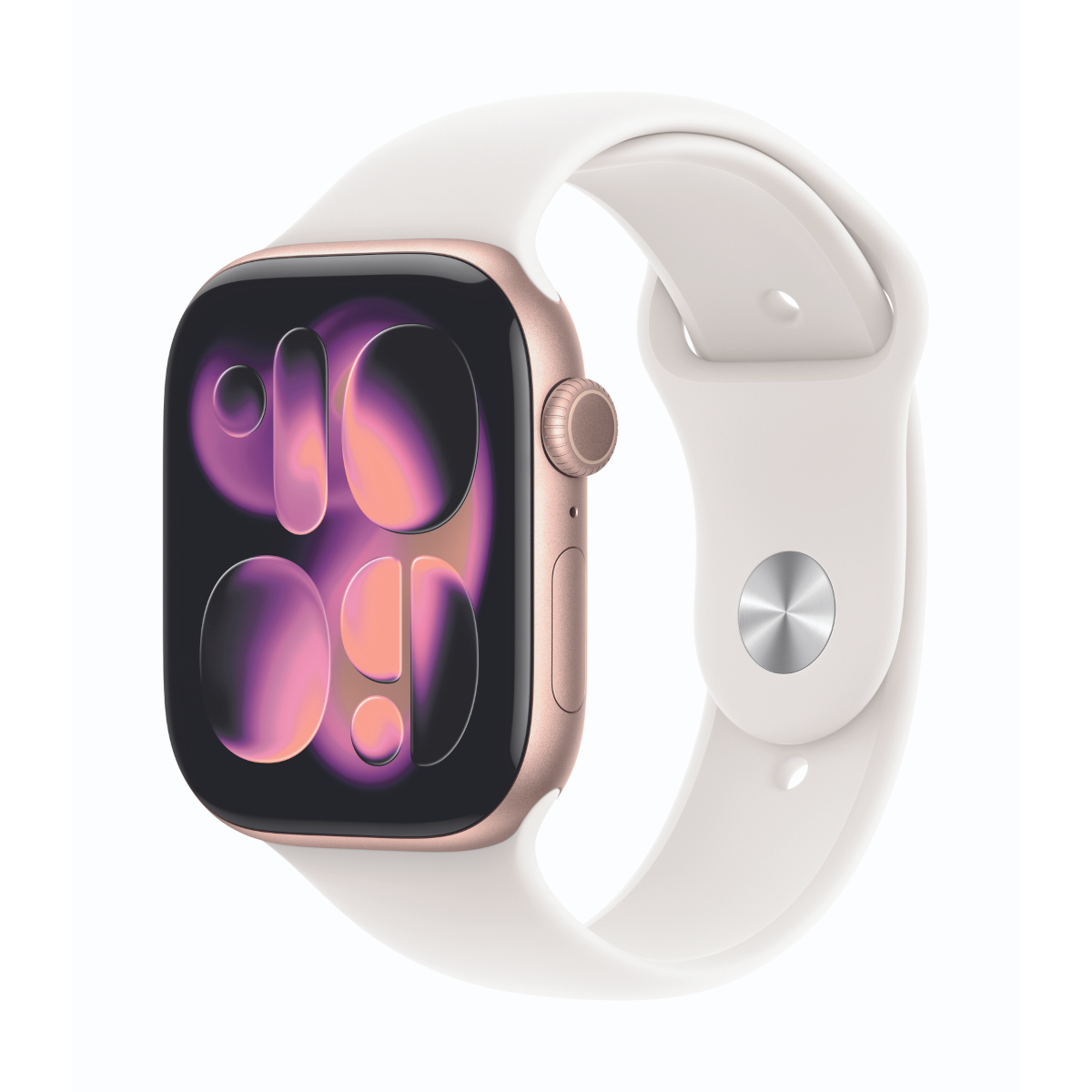 Apple Watch Series 11 Cellular 46mm Roségold Aluminium Gehäuse mit Blassrosa Sport Band - M/L