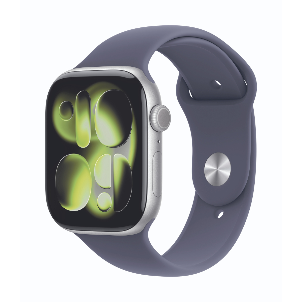 Image of Apple Watch Series 11 Cellular 46mm Silber Aluminium Gehäuse mit Nebelviolett Sport Band - S/M