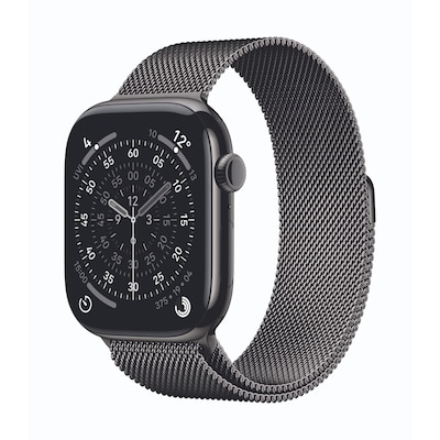 Apple Watch Series 11 Cellular 46mm Schiefer Titan Gehäuse mit Schiefer Milanaise Armband - S/M