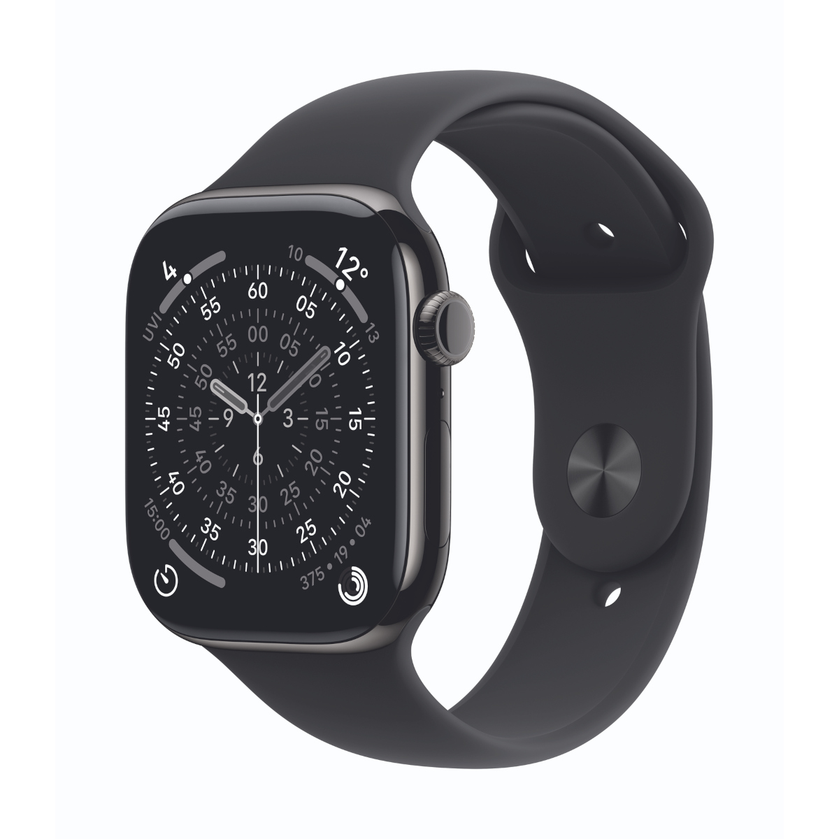 Apple Watch Series 11 Cellular 46mm Schiefer Titan Gehäuse mit Schwarz Sport Band - M/L