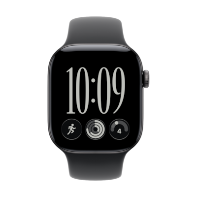 Apple Watch Series 12 Cellular 42mm - Schwarz Aluminium Case Schwarz Sport Band - M/L