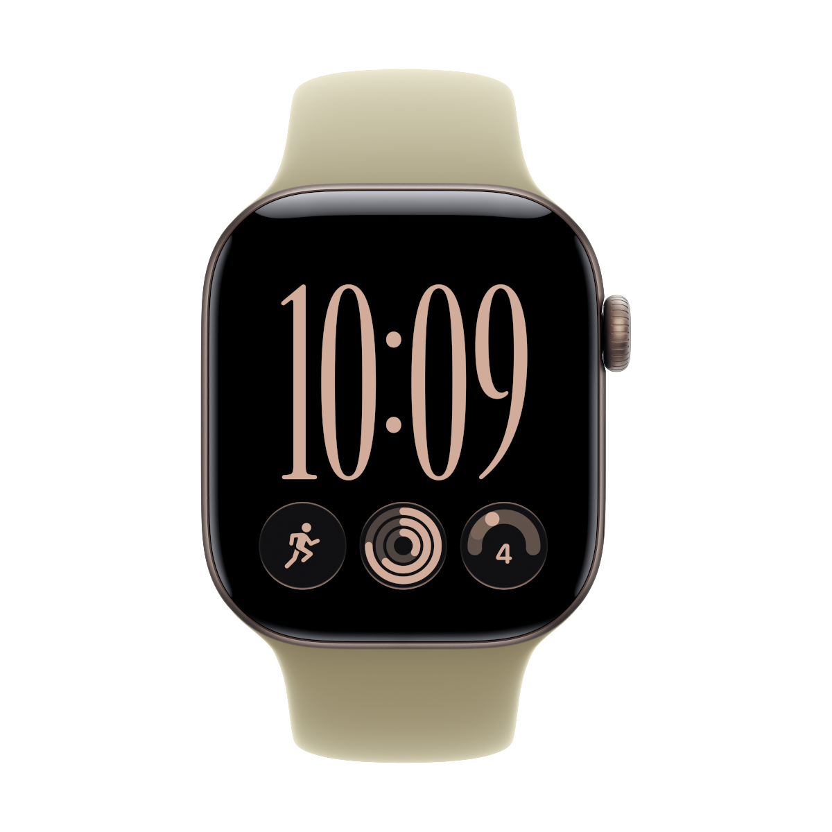 Apple Watch Series 12 42mm - Dunkelbronze Aluminium Case Oliv Sport Band - S/M