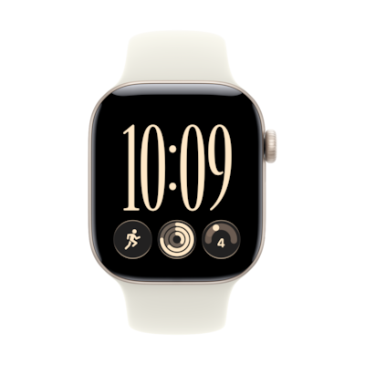 Apple Watch Series 12 Cellular 42mm - Lichtgold Aluminium Case Sand Sport Band - M/L - Farbe: Gold