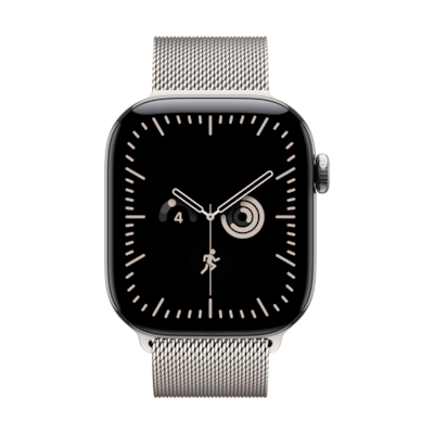 Apple Watch Series 12 Cellular 42mm - Natur Titan Case Natur Milanaise Armband
