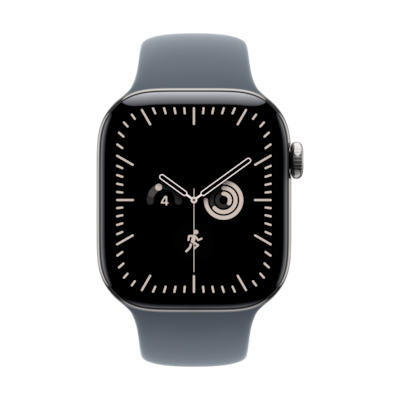 Apple Watch Series 12 Cellular 42mm - Natur Titan Case Navyblau Sport Band - M/L
