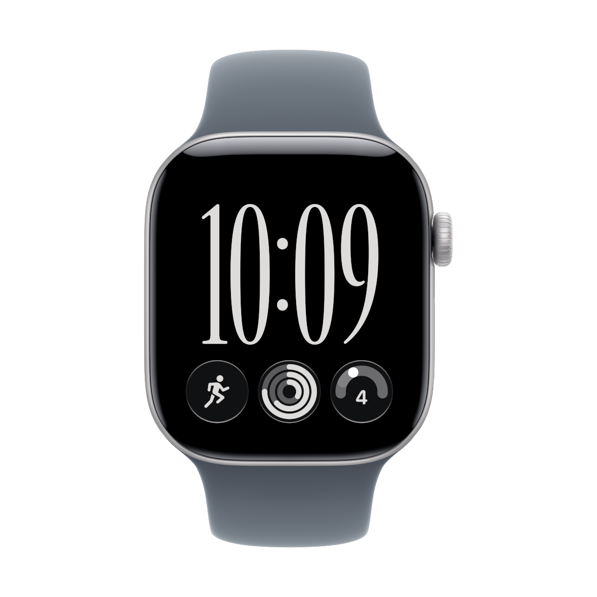 Apple Watch Series 12 42mm - Space Grau Aluminium Case Navyblau Sport Band - S/M