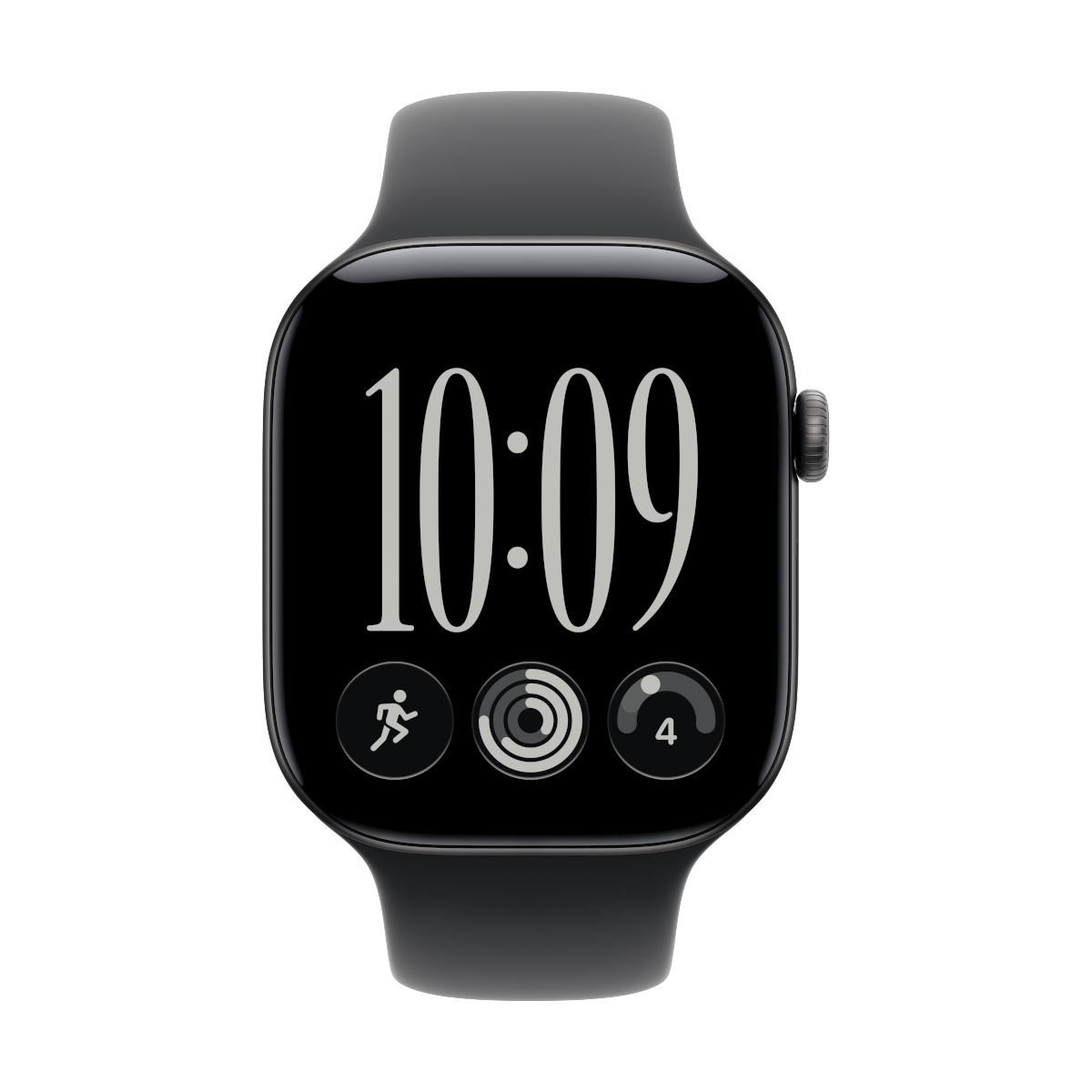 Apple Watch Series 12 46mm - Schwarz Aluminium Case Schwarz Sport Band - M/L
