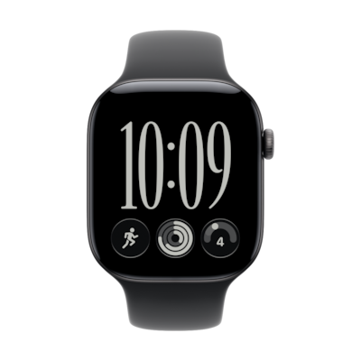 Apple Watch Series 12 46mm - Schwarz Aluminium Case Schwarz Sport Band - M/L