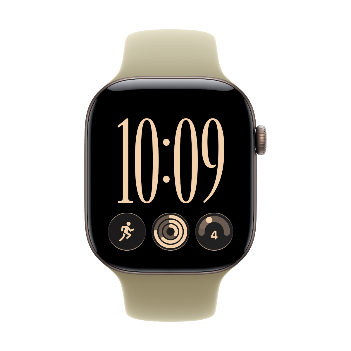 Apple Watch Series 12 46mm - Dunkelbronze Aluminium Case Oliv Sport Band - S/M