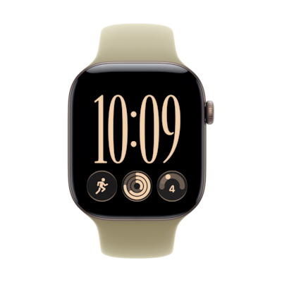 Apple Watch Series 12 Cellular 46mm - Dunkelbronze Aluminium Case Oliv Sport Band - S/M - Farbe: Bronze
