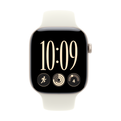 Apple Watch Series 12 Cellular 46mm - Lichtgold Aluminium Case Sand Sport Band - M/L - Farbe: Gold