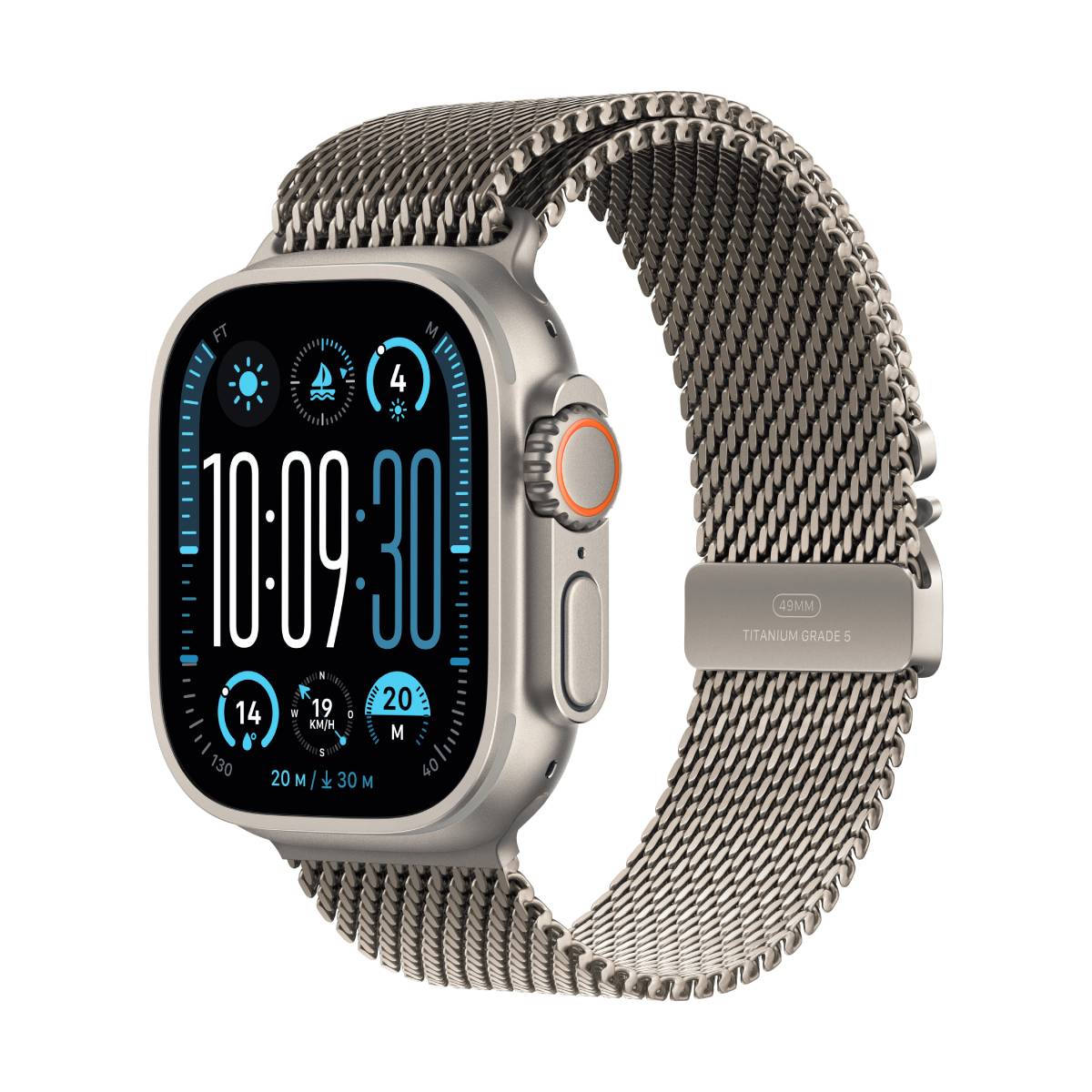 Apple Watch Ultra 2 Natur Titanium Milanese Loop Natur L 2024 GPS + Cellular 49mm