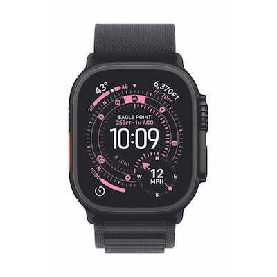 Apple Watch Ultra 3 Cellular 49mm Schwarz Titan Gehäuse mit Schwarz Alpine Loop - Small