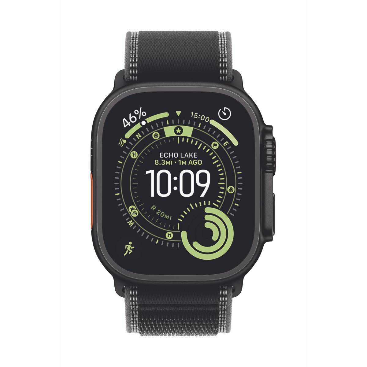 Apple Watch Ultra 3 Cellular 49mm Schwarz Titan Gehäuse mit Schwarz/Kohlegrau Trail Loop - S/M