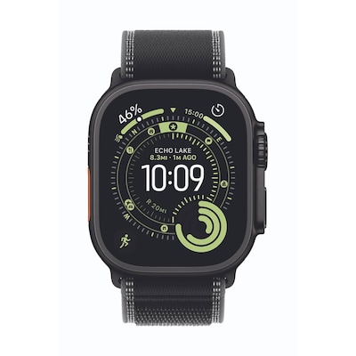 Apple Watch Ultra 3 Cellular 49mm Schwarz Titan Gehäuse mit Schwarz/Kohlegrau Trail Loop - S/M