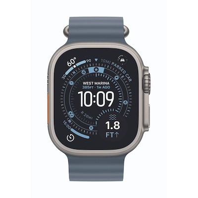 Apple Watch Ultra 3 Cellular 49mm Natur Titan Gehäuse B-Ware mit Maritimblau Ocean Band