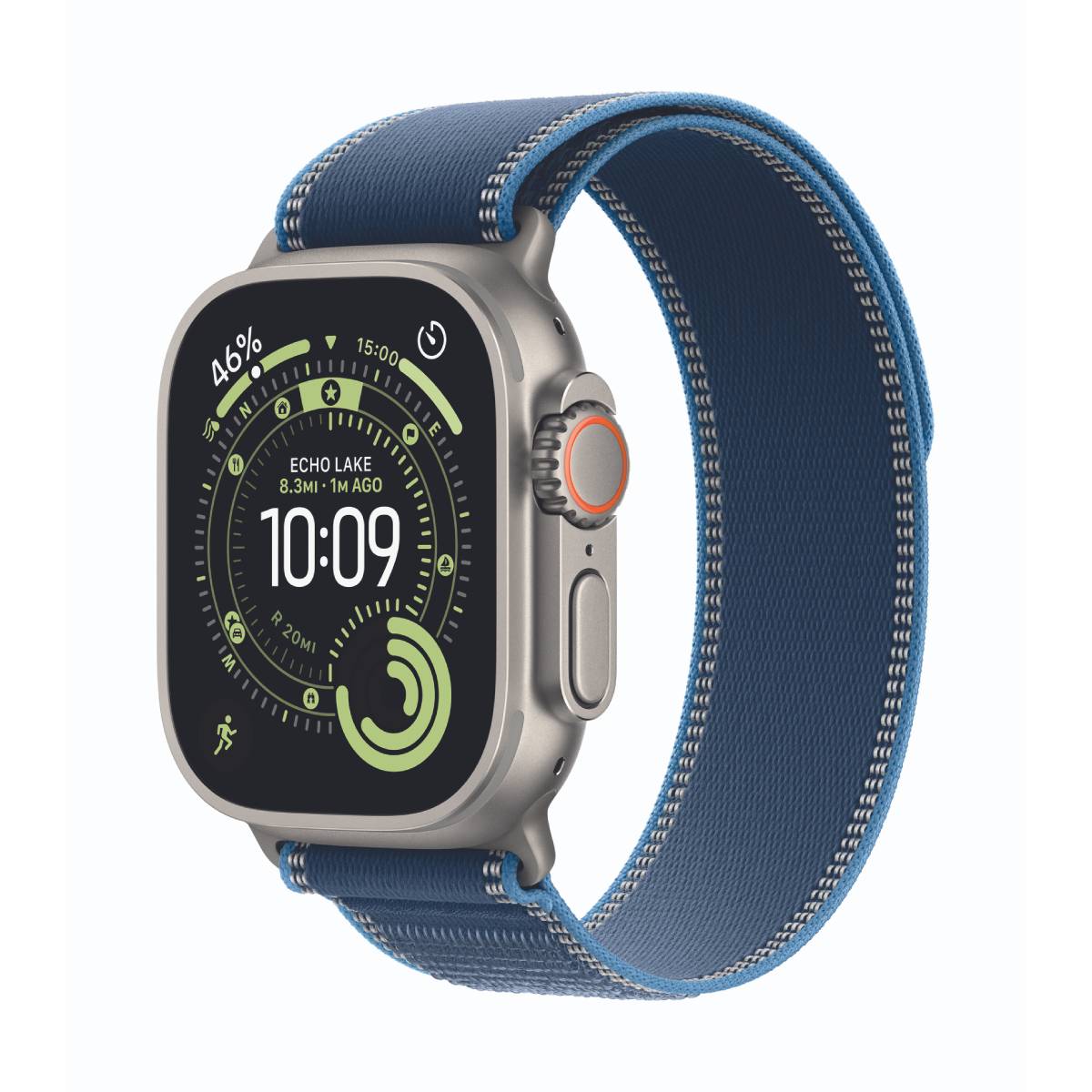 Apple Watch Ultra 3 Cellular 49mm Natur Titan Gehäuse mit Blau/Hellblau Trail Loop - S/M