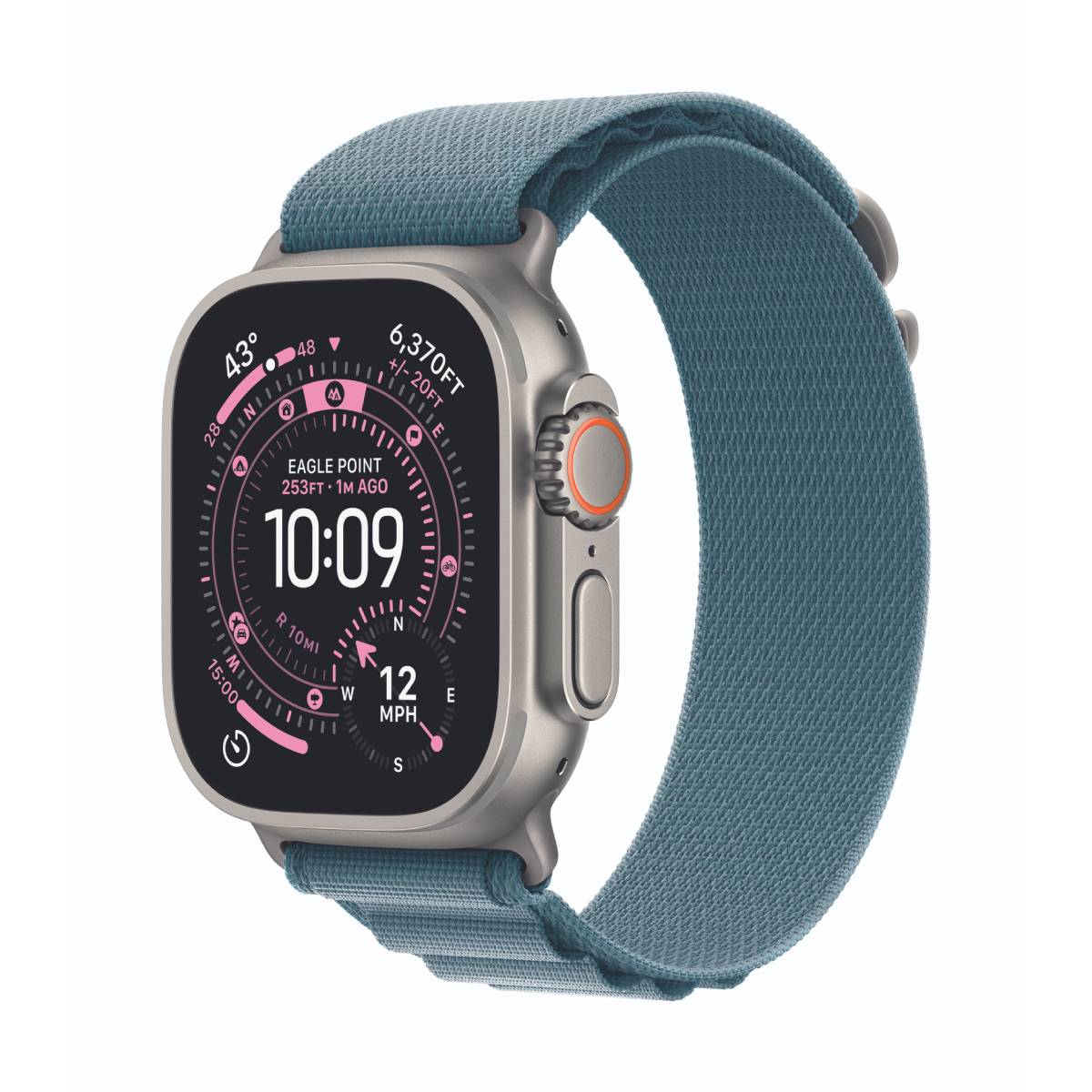 Apple Watch Ultra 3 Cellular 49mm Natur Titan Gehäuse mit Hellblau Alpine Loop - Large Wearables Produkt Bild 2
