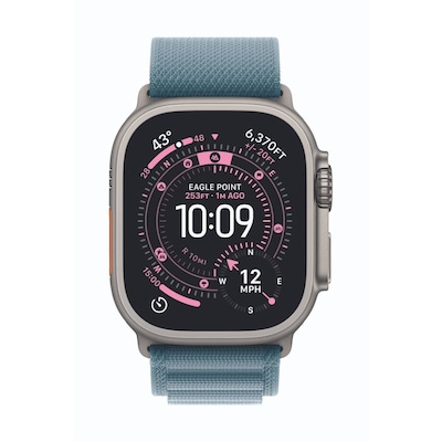 Apple Watch Ultra 3 Cellular 49mm Natur Titan Gehäuse mit Hellblau Alpine Loop - Small