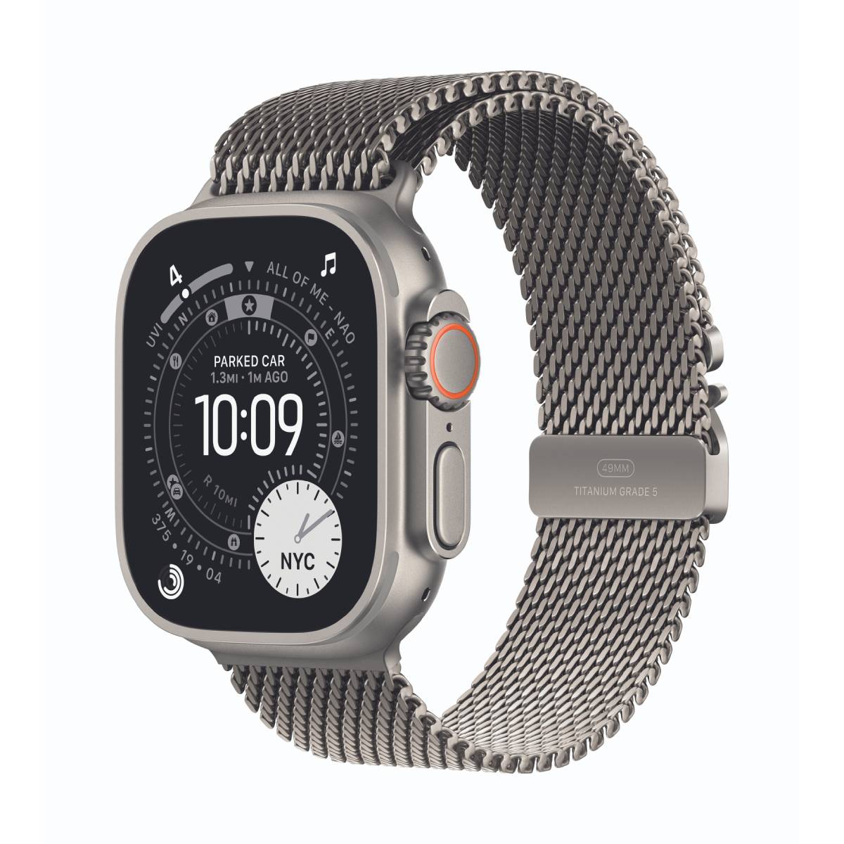Apple Watch Ultra 3 Cellular 49mm Natur Titan Gehäuse mit Natur Titan Milanaise Armband - Large Wearables Produkt Bild 2