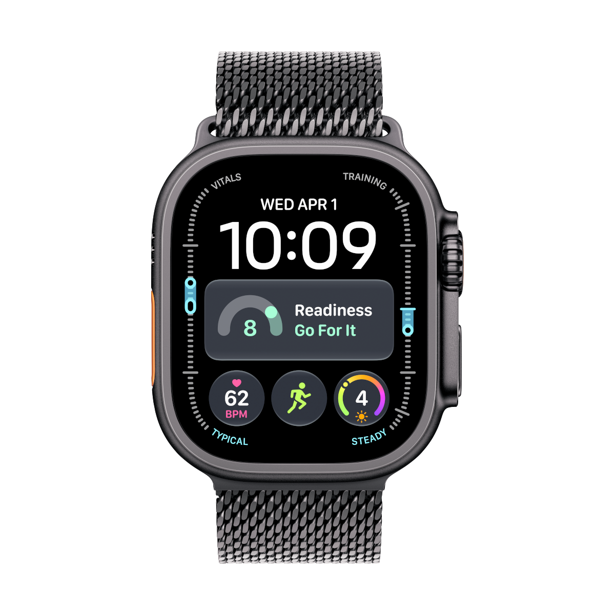Apple Watch Ultra 4 Cellular 49mm Schwarz Titan Case Schwarz Titan Case Schwarz Titan Milanaise Band- S