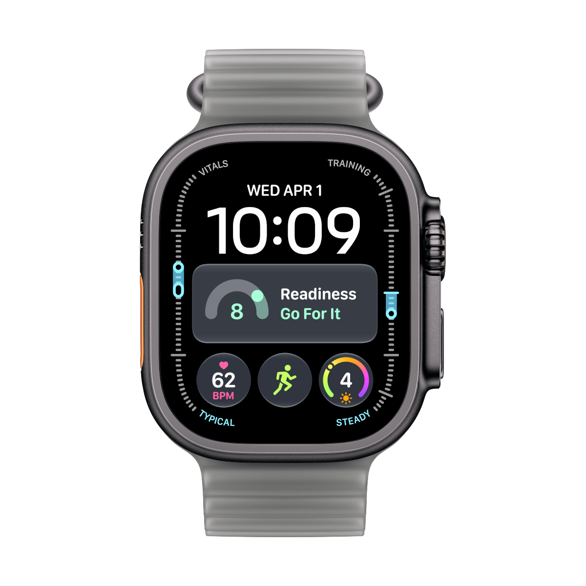Apple Watch Ultra 4 Cellular 49mm Schwarz Titan Case Schwarz Titan Case Halbrtansparentes Schwarz Ocean Band
