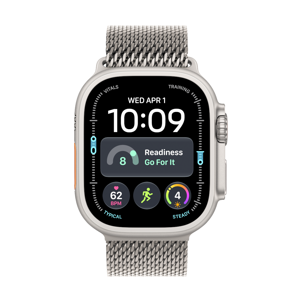 Apple Watch Ultra 4 Cellular 49mm Natur Titan Case Natur Titan Case Natur Titan Milanaise Band- S