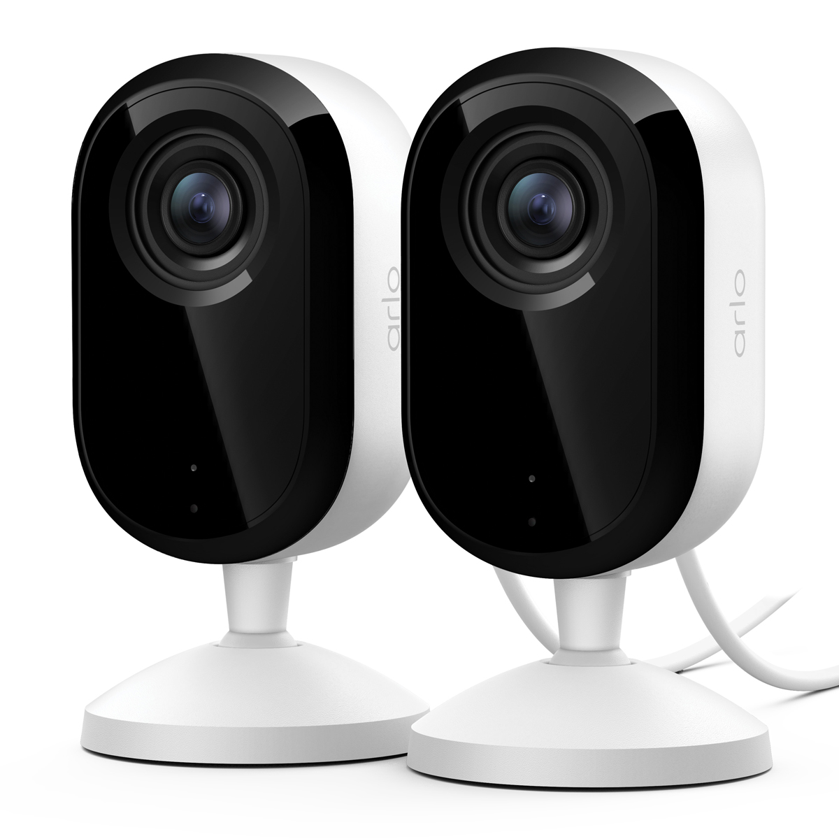 Arlo Essential 3 2K Indoor-Kamera Weiß 2er Set 3MP (2304x1296), WLAN, Netzteil, Indoor, Zwei-Wege-Audio, Auto. Objektiv-Abdeckung