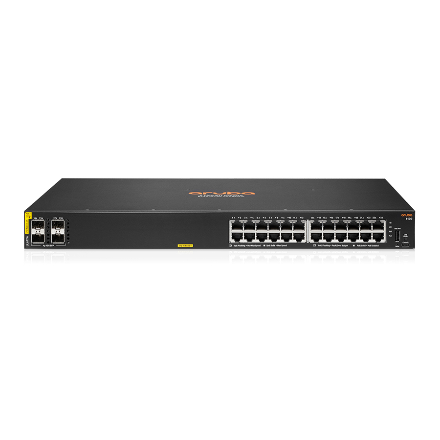 Thumbnail - HPE Aruba Networking CX6100 28-Port Access Switch (JL677A) [24x Gigabit Ethernet, 4x 10G SFP+, PoE]
