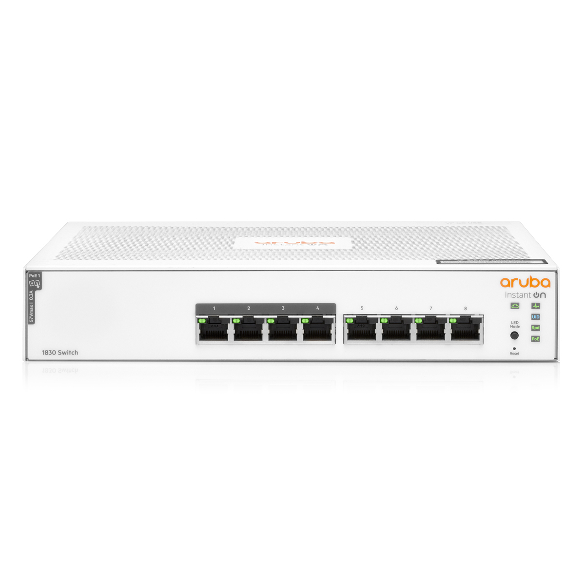 HPE Networking Instant On 1830 8-Port PoE+ Switch [8x Gigabit-LAN, PoE+ 65W, Lüfterlos]