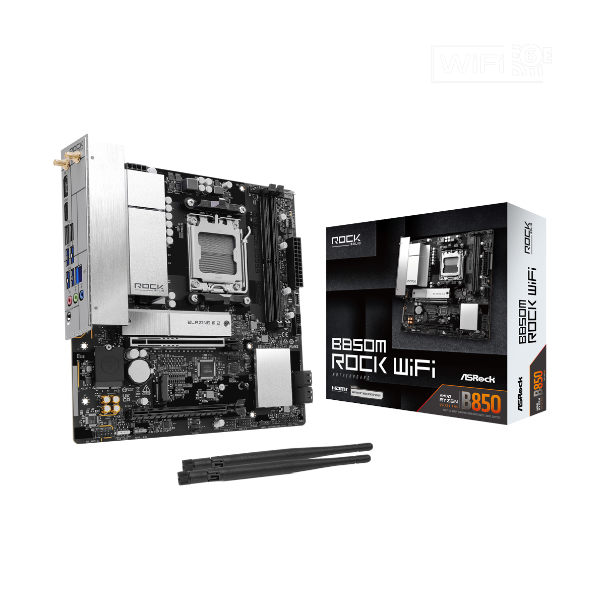 ASRock B850M Rock WiFi Mainboard Sockel AM5
