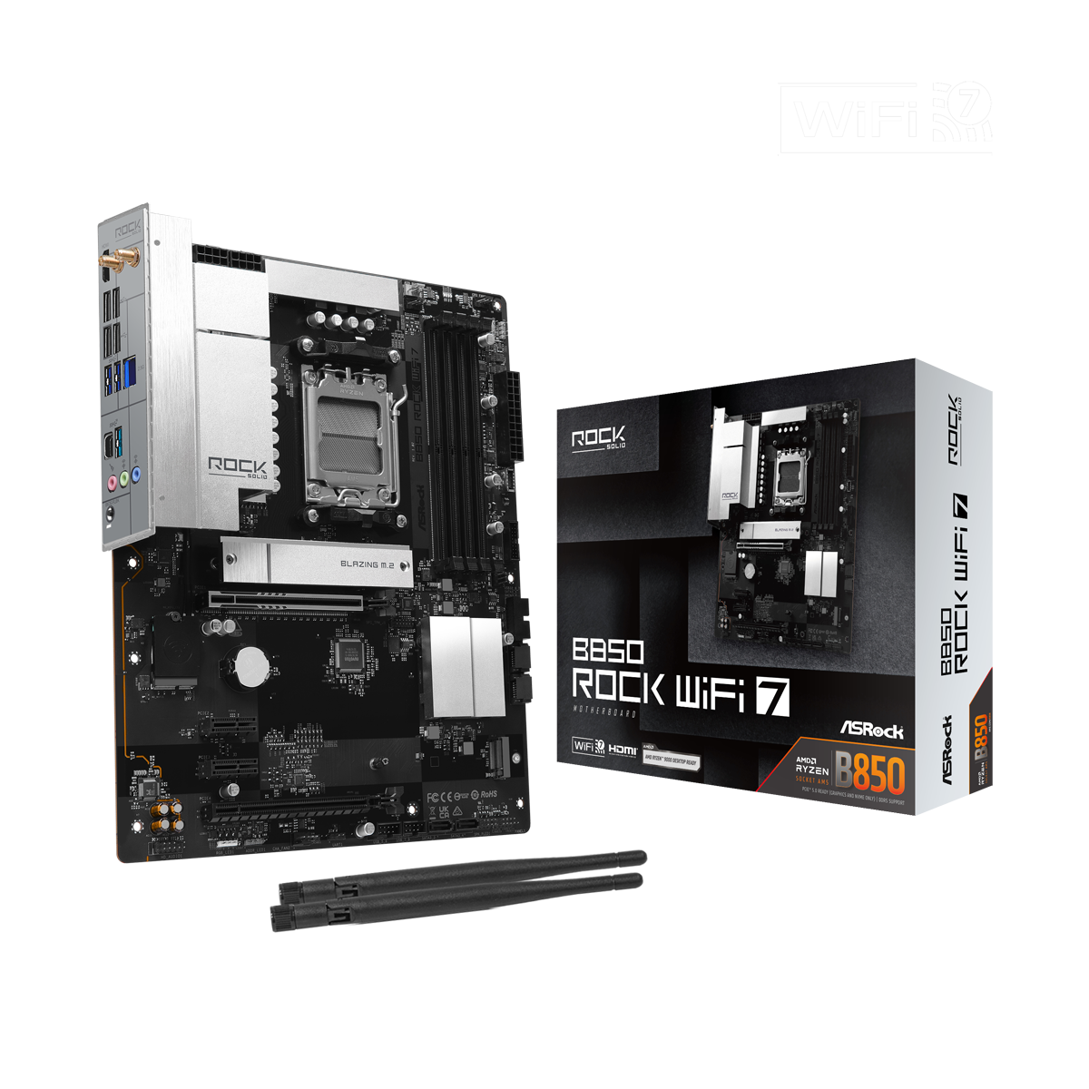 ASRock B850 Rock WiFi 7 Mainboard Sockel AM5