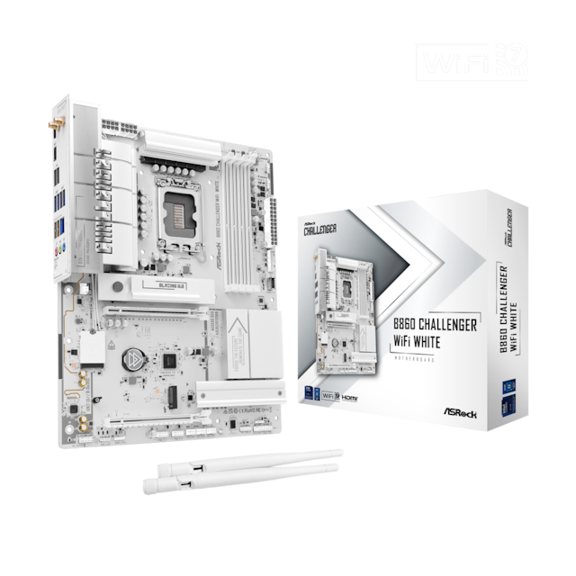 ASRock B860 Challenger WiFi White motherboard