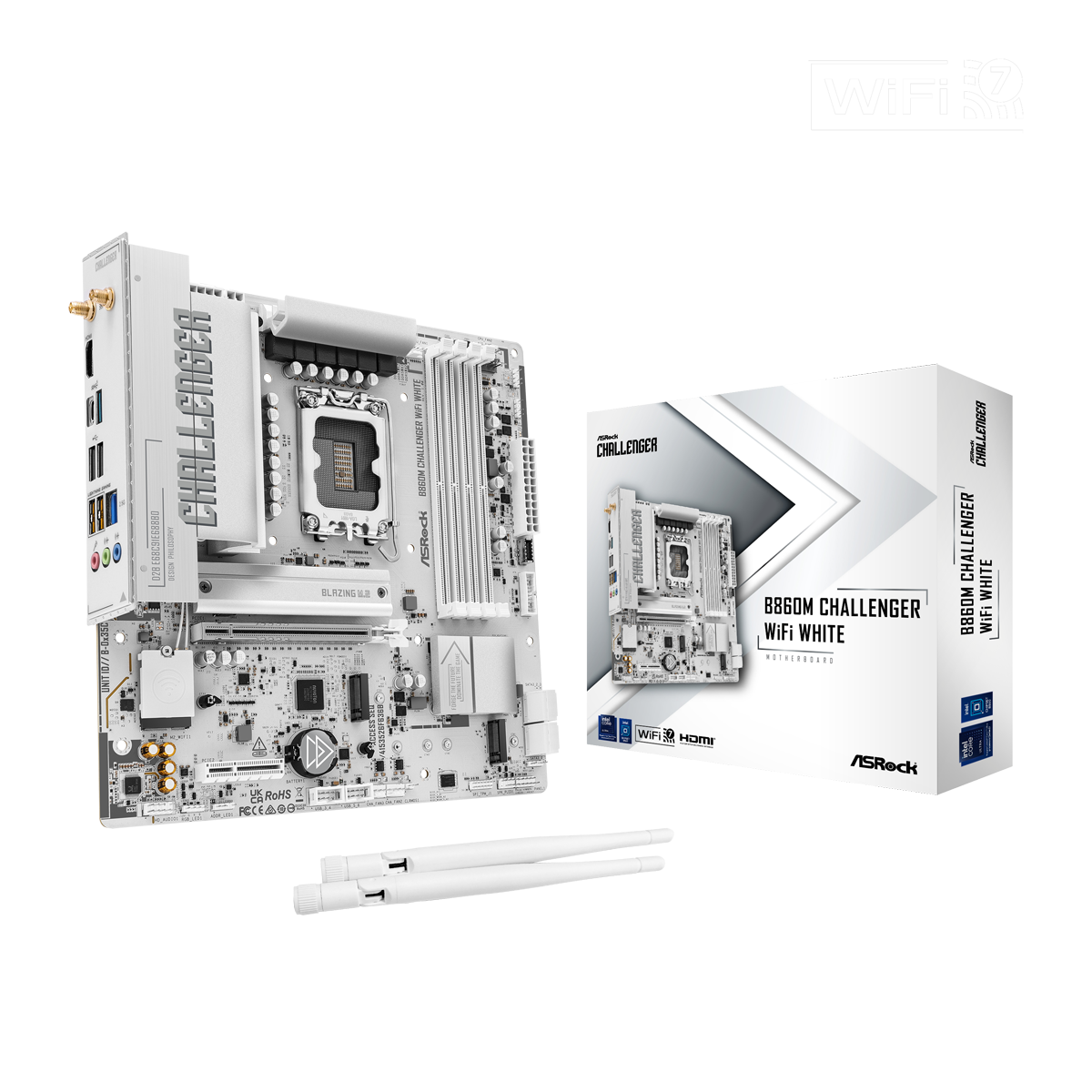 ASRock B860M Challenger WiFi White Mainboard Sockel 1851