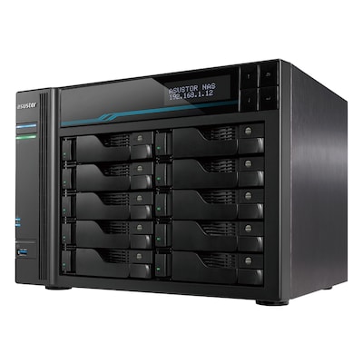 Asustor Lockerstor 10 NAS 10-Bay Intel Atom® C3538 CPU, 8GB DDR4 RAM, 0/10 HDD/SSD
