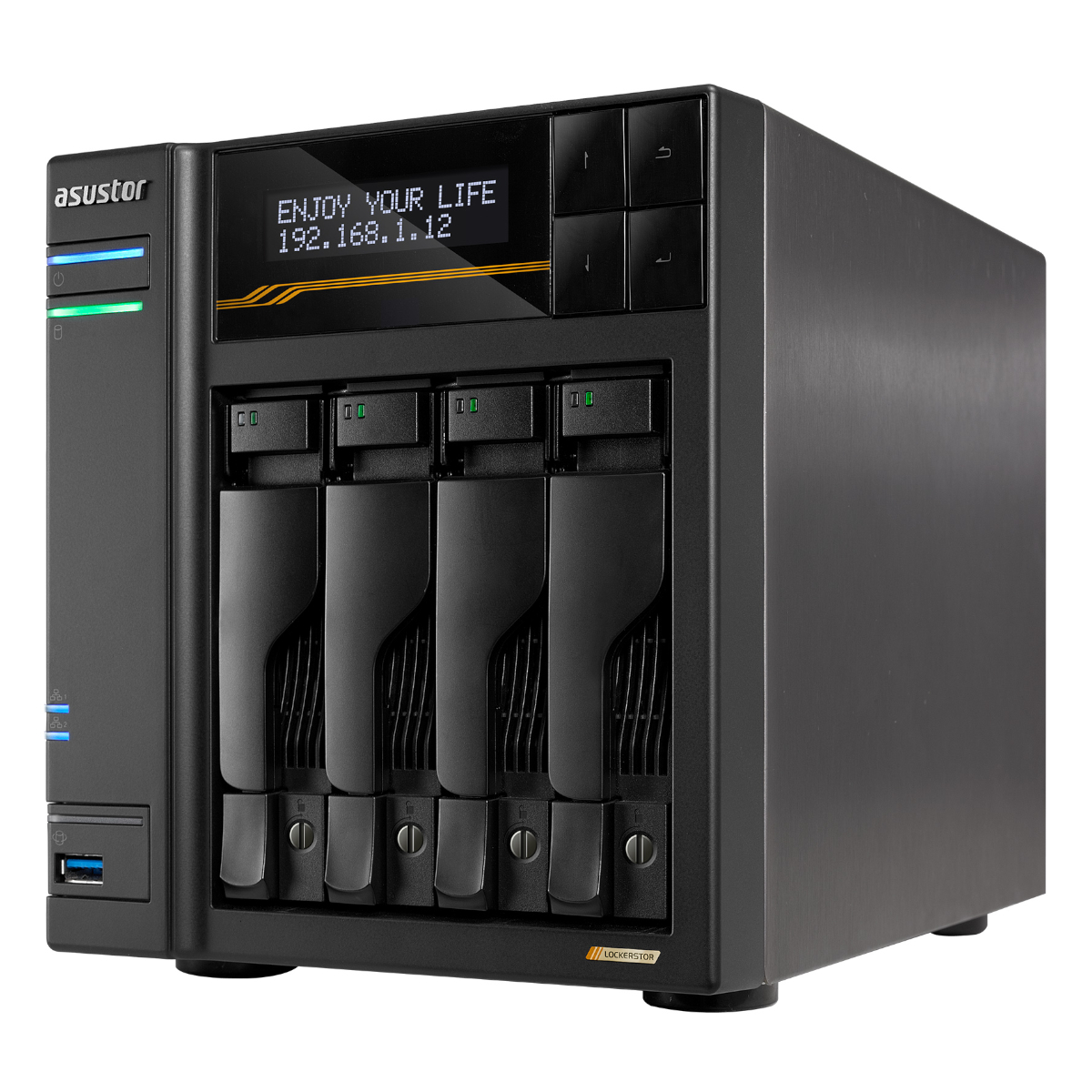 Asustor Lockerstor 4 Gen3 NAS 4-Bay AMD Ryzen V3C14 CPU, 16GB ECC DDR5 RAM, 0/4 HDD/SSD