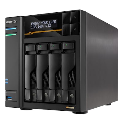 Asustor Lockerstor 4 Gen3 NAS 4-Bay AMD Ryzen V3C14 CPU, 16GB ECC DDR5 RAM, 0/4 HDD/SSD