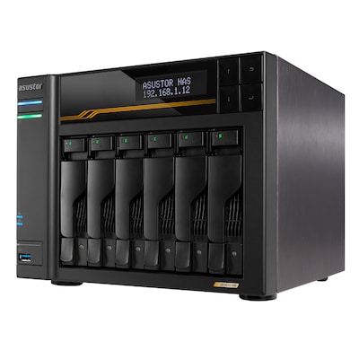 Asustor Lockerstor 6 Gen3 NAS 6-Bay AMD Ryzen V3C14 CPU, 16GB ECC DDR5 RAM, 0/6 HDD/SSD