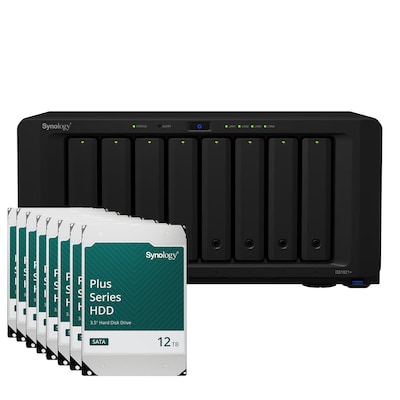 Synology DS1821+ 96TB Plus HDD NAS-Bundle NAS inkl. 8x 12TB Synology Plus HDD 3.5 Zoll SATA Festplatte