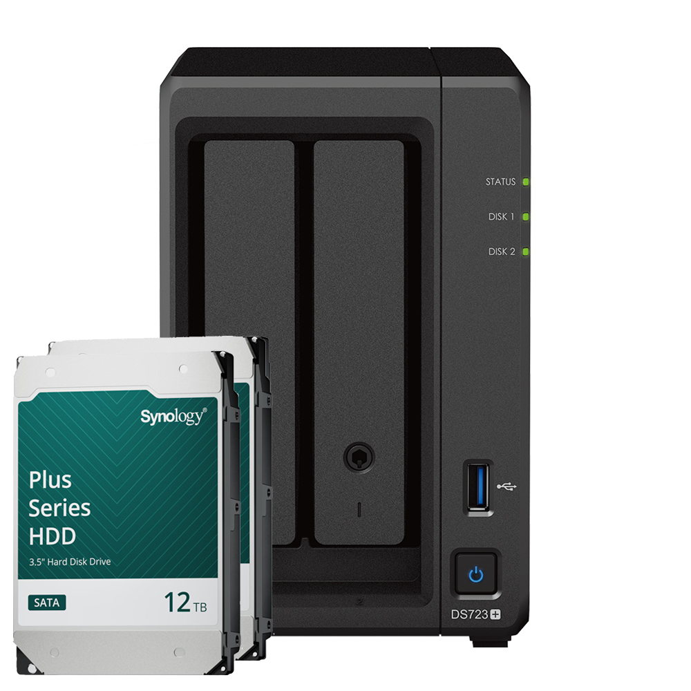 Thumbnail - Synology DS723+ 24TB Plus HDD NAS-Bundle NAS inkl. 2x 12TB Plus HDD 3.5 Zoll SATA Festplatte