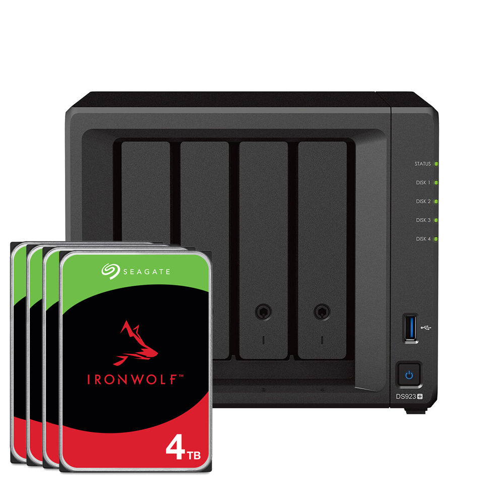 Synology DS923+ 16TB Seagate IronWolf NAS-Bundle NAS inkl. 4x 4TB Seagate IronWolf 3,5 Zoll SATA Festplatte