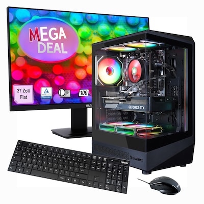 Hyrican Gaming-PC + MSI PRO MP273ADE SET AMD Ryzen 7 5700X, 32GB RAM, 1TB M.2 SSD, NVIDIA GeForce RTX 5060, Windows 11 H...