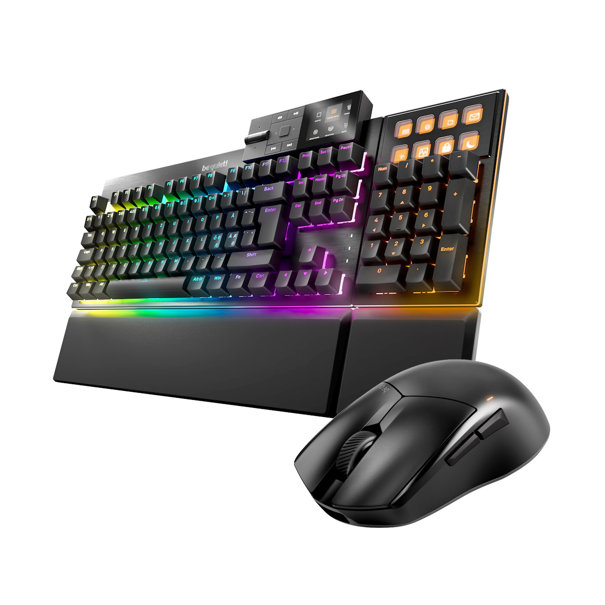 be quiet! Dark Mount Silent + Dark Perk Ergo Gaming Bundle bestehend aus be quiet! Maus und Tastatur