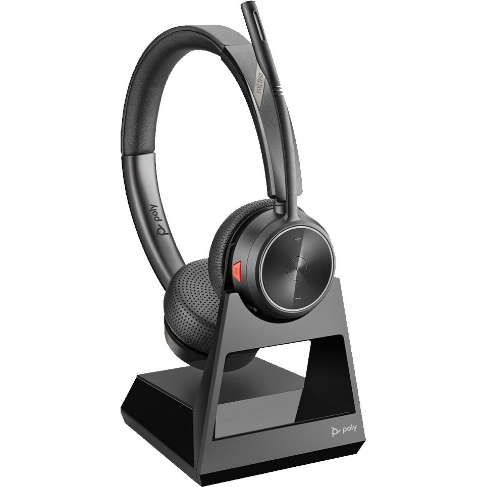 Poly Savi 7220 Office Headset, Stereo, kabellos, DECT, Kopfbügel, Unified Communication optimiert