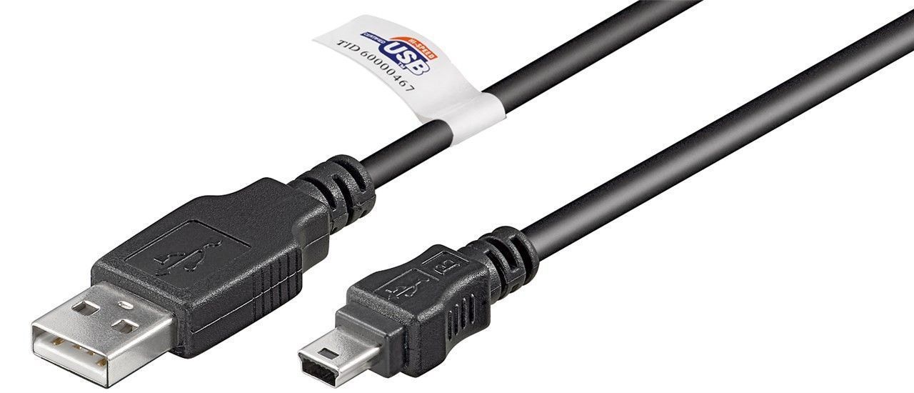 Goobay USB 2.0 Hi-Speed Kabel USB A auf Mini USB 1,8m [USB 2.0-Stecker (Typ A) > USB 2.0-Mini-Stecker (Typ B, 5-Pin)]