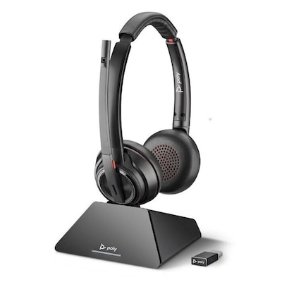Poly Plantronics Savi 8220 UC USB-A mit CS Headset, kabellos, inkl. USB Dongle, Unified Communication optimiert