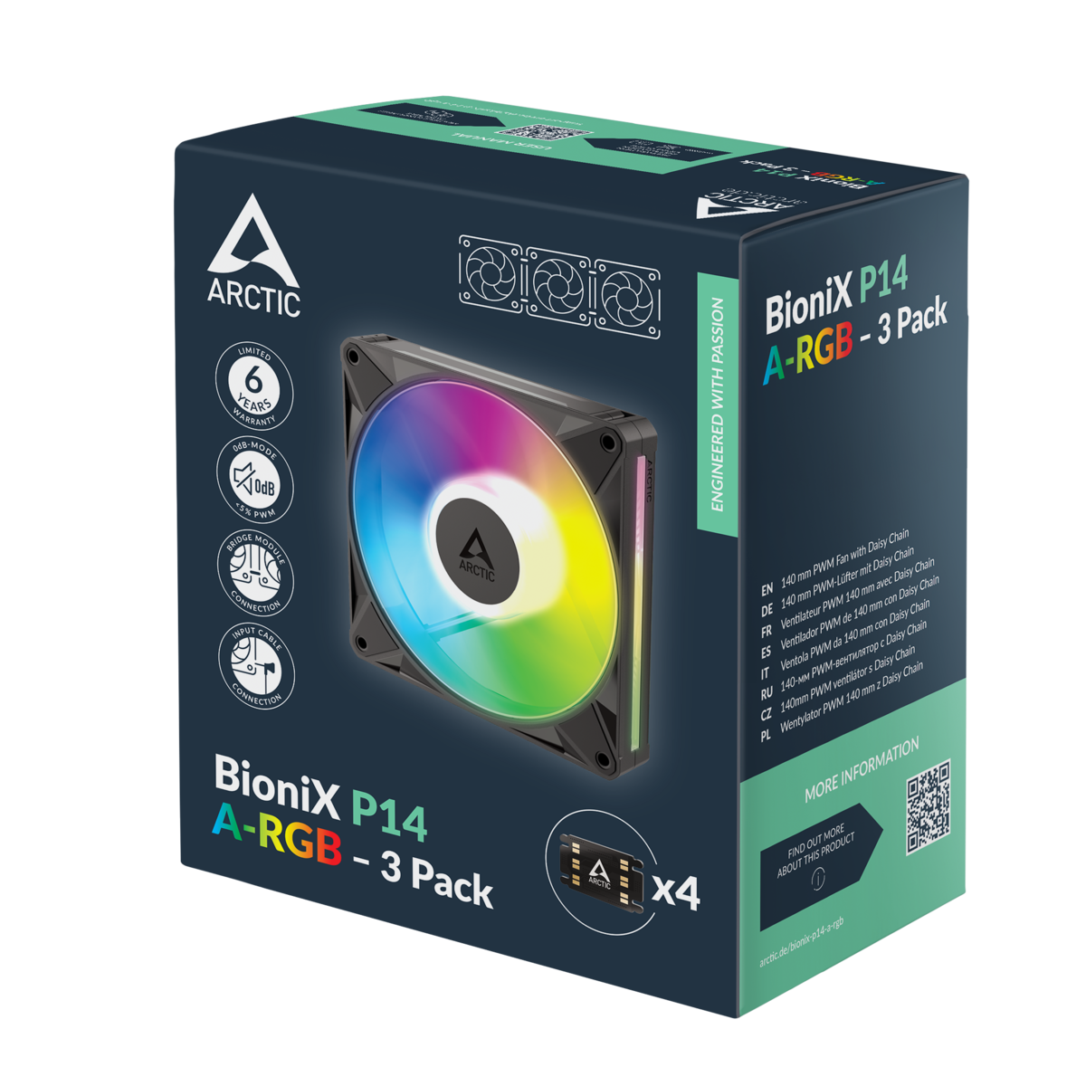 ARCTIC BioniX P14 A-RGB 3er-Pack | Gehäuselüfter Kühlung Produkt Bild 9